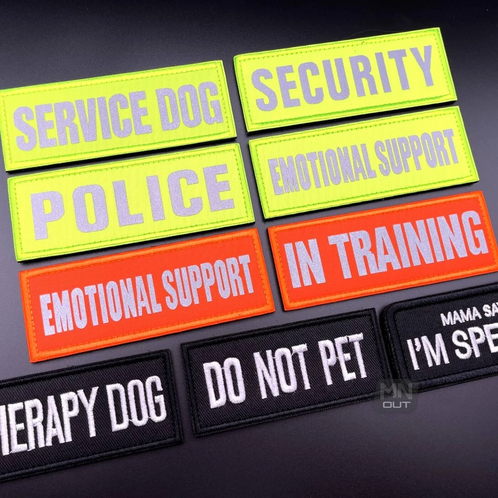 Dog Harness Patch Hook & Loop Canine K9 Vest Warning Badge Tactical Pet Labels