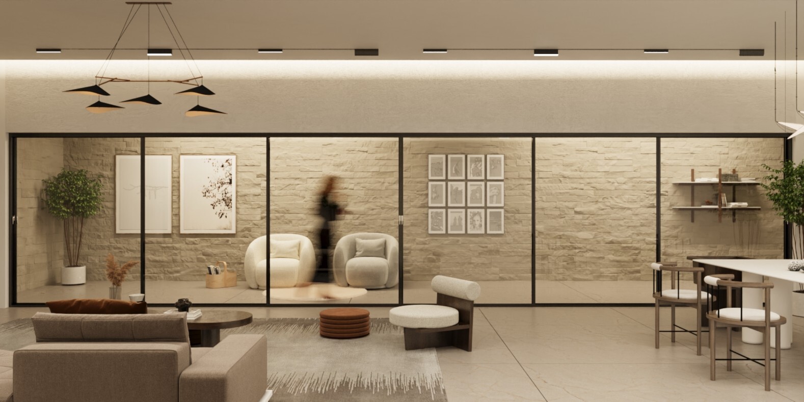 Thermal Aluminum Sliding 6-Panel Patio Door 360