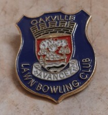 OAKVILLE LAWN BOWLING CLUB - ENAMEL BOWLS PIN BADGE 
