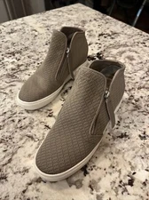 Steve Madden Click Wedge Knit Sneaker Slip On Zipper Size 6.5 CAMD02S1