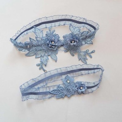 Women's Bridal Garters for Brides Lace Tulle Wedding Party Leg Garter Set 2 P...