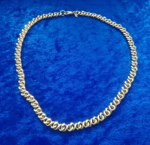 Vintage Schmuck KETTE HALSKETTE signiert RR vergoldet Halsreif
