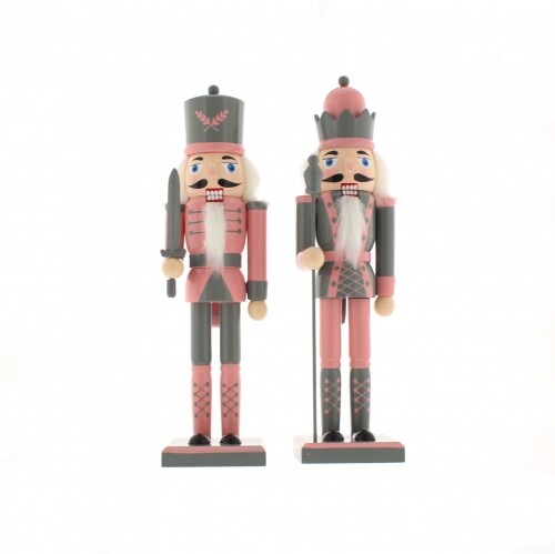 Festive 30cm Blush Pink/Silver Nutcracker P040486 **Please Read Description**