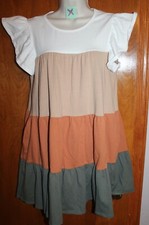 FANTASTIC FAW Ladies' SMALL KNIT BOHO DRESS (tiered w/ short sleeves) perfect