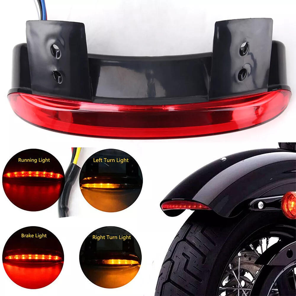 Fender Rear LED Turn Signals Stop Brake Tail Light For Harley Bobber  Motorcycle