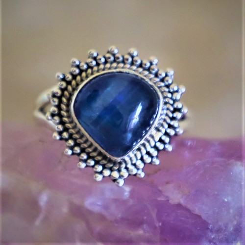 Kyanite Natural Gemstone 925 Solid Sterling Silver Handmade Jewelry Ring 3 To 12 - Picture 6 of 8