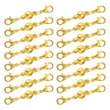 16Pcs Magnetic Jewelry Clasps Ball Magnetic Locking Lobster Clasps, 6mm Gold