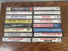 Lot Of 16 Cassette Tapes With Case and Art Work Female Country Music Themed Mix