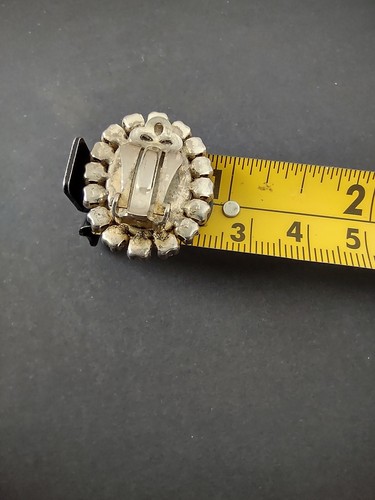 Vintage Rhinestone And Hematite Brooch And Clip On Earrings Statement Jewellery - Picture 11 of 12