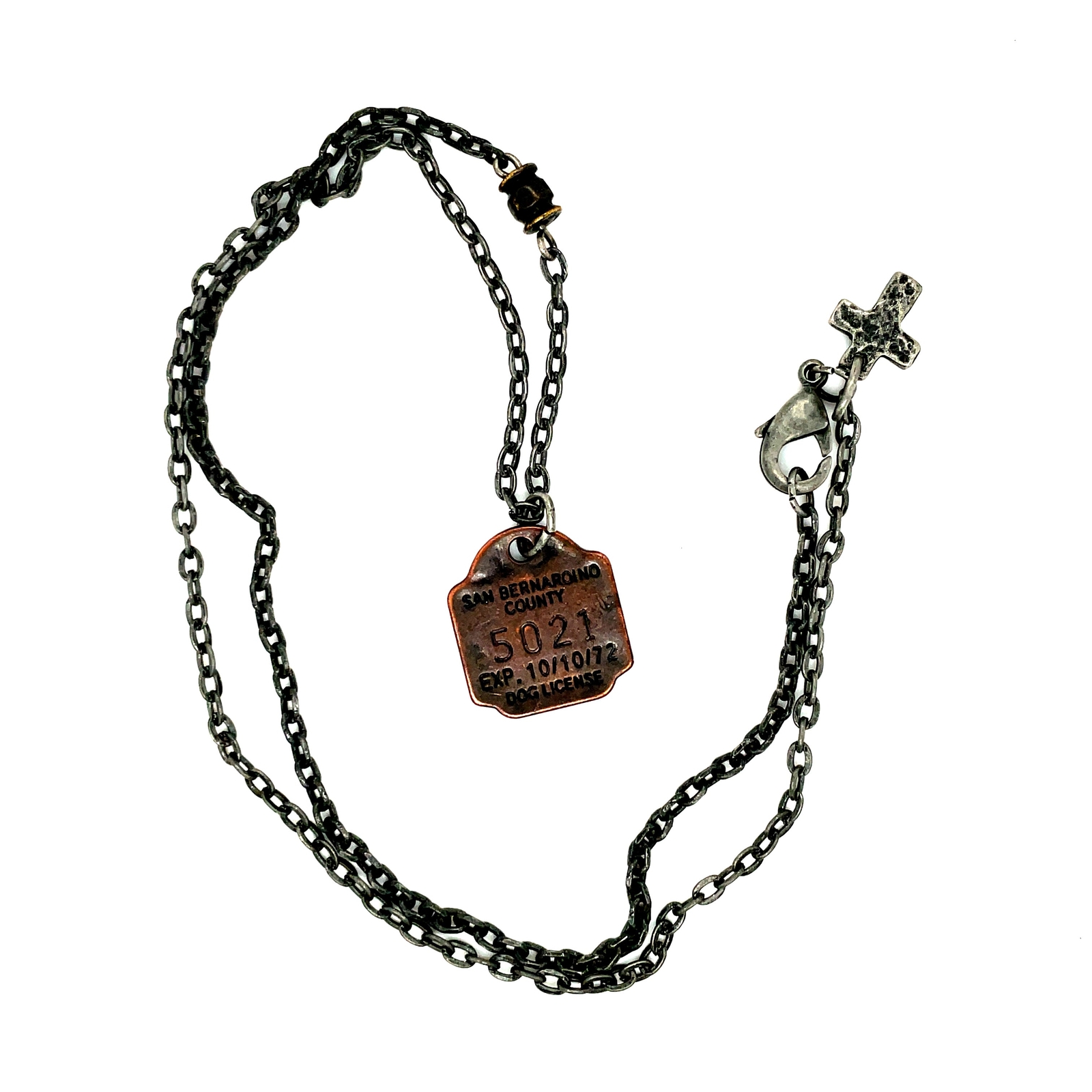 Dog Tag License San Bernardino County 5021 Exp. 10/10/72 Necklace eBay