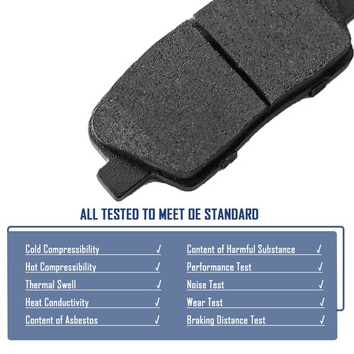 Front & Rear Ceramic Brake Pads for 2010-2012 Hyundai Santa Fe 11-14 Kia Sorento - Picture 4 of 7