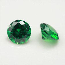 2 Stück grüne Cubic Zirconia Steine -Smaragd Imitation  - 7 - mm