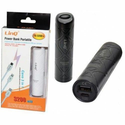 x Power Bank Batteria Portatile 3200mah Con Cavo Usb 3in1 Linq Ts3200+ - Foto 1 di 1