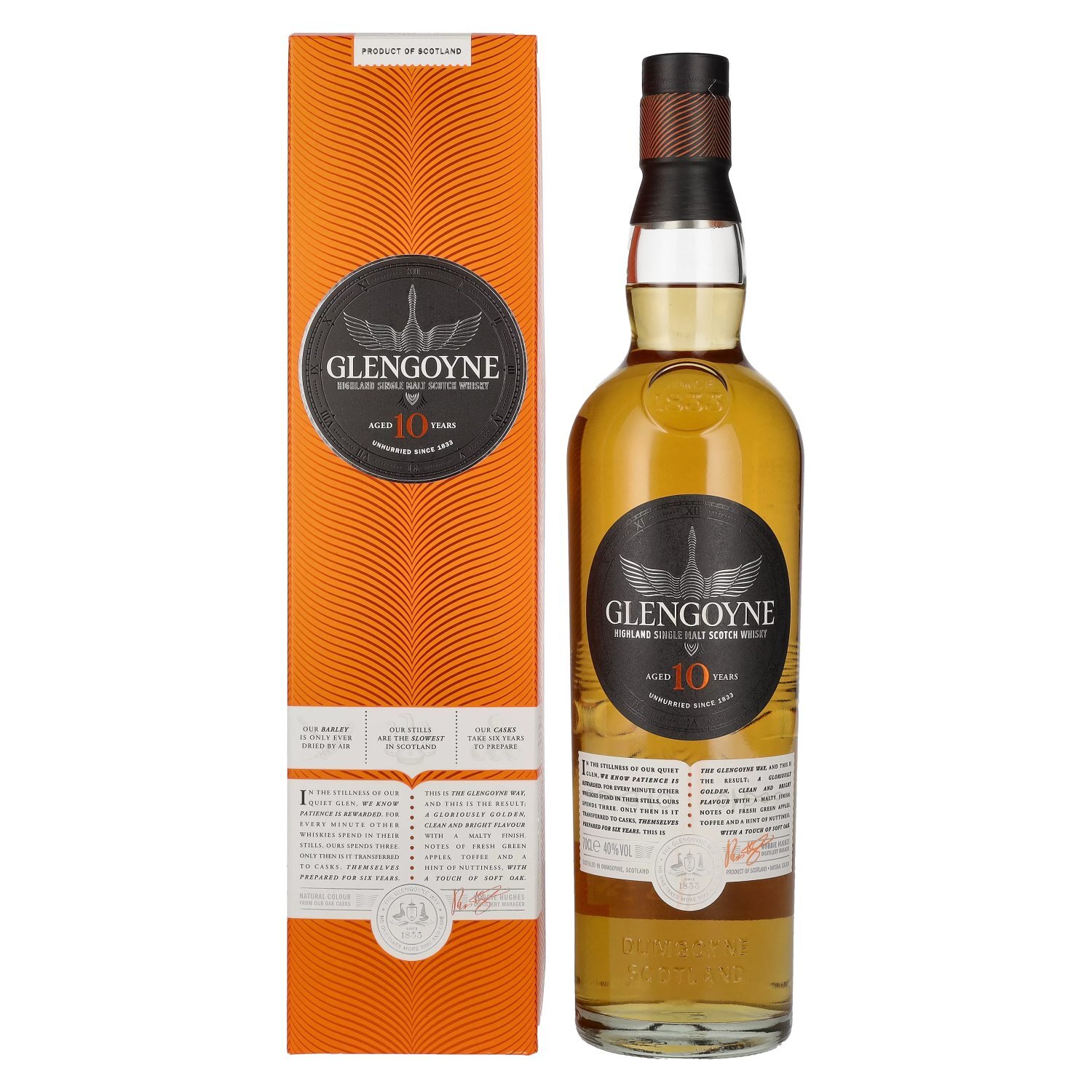 Glengoyne 10 Years Old Highland Single Malt Scotch Whisky 40% Vol. 0,7l in confe