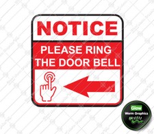 Notice Please Ring the Door Bell Window Door Sticker Vinyl Left Sign