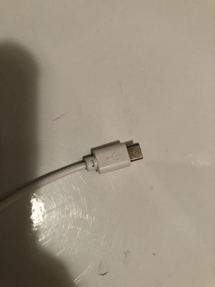 Cable de carga micro USB blanco de 8 pulgadas para altavoces y auriculares Foto 3 de 4