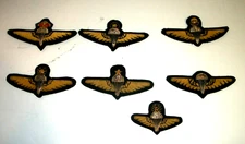 Malaysia Complete Set of 7 Bullion Army Airborne Commando parachute Jump Wings