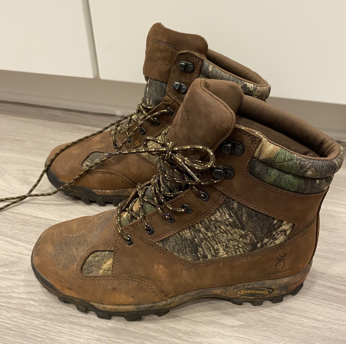 BROWNING Insulated Waterproof Hunting Boots Sz GORE-TEX CAMO *Worn  Once*