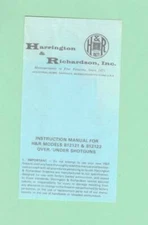 H&R Model B12121 & B12122 O/U Shotgun Owners Manual Reproduction