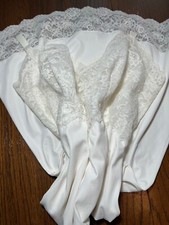 Vintage Full Slip LACE Komar Size 36 White Nylon