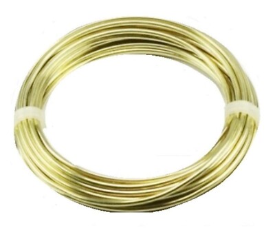 14 Ga Yellow Brass Round Wire 25 Ft. Coil ( Dead Soft ) For Jewelry Making