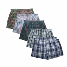 3 Pack Boxer Shorts Men Trunk Plaid Checker Trunk Shorts Underwear Lot Cotton 