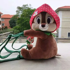 Tokyo Disney Sea Chip 'n Dale Plush Doll With hat Shoulder Bag Backpack