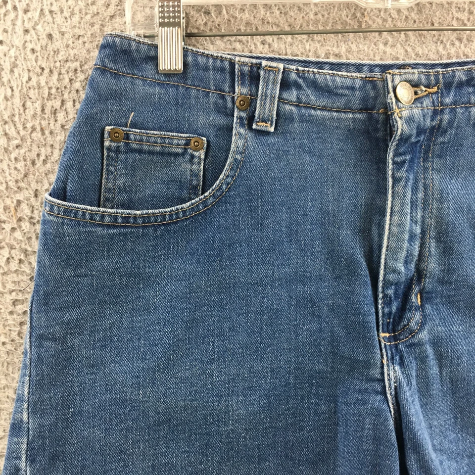 Pantalones Cortos Liz Claiborne Mamá Mujer 12 (real 32x6) Azul Denim Mezcla Algodón Cremallera Mosca Foto 2 de 4