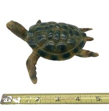 Vtg Small Realistic Looking Green Sea Turtle Statue Figurine Detailed Ocean
