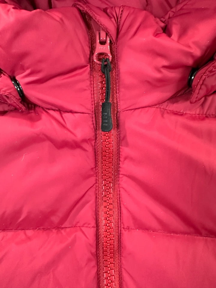 Lands’ End Coat Women’s Puffer Down Jacket Red Hooded Winter Warm Size Small S - Image 4 of 4