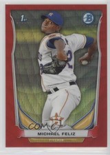 2014 Bowman Prospects Chrome Red Wave Refractor 24/25 Michael Feliz #BCP45 2u3