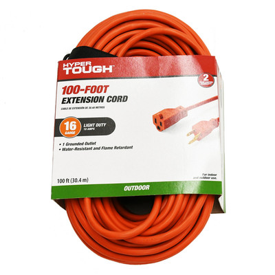 Hyper Tough 16AWGX3C 100ft Indoor and Outdoor Light Duty Orange Vinyl Extension1
