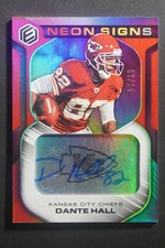 2019 Panini Elements Dante Hall Neon Signs Auto Red /10 Chiefs DV334