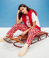 OLD NAVY Women Christmas Flannel Pajama Pants PJ Holiday Stripes Large