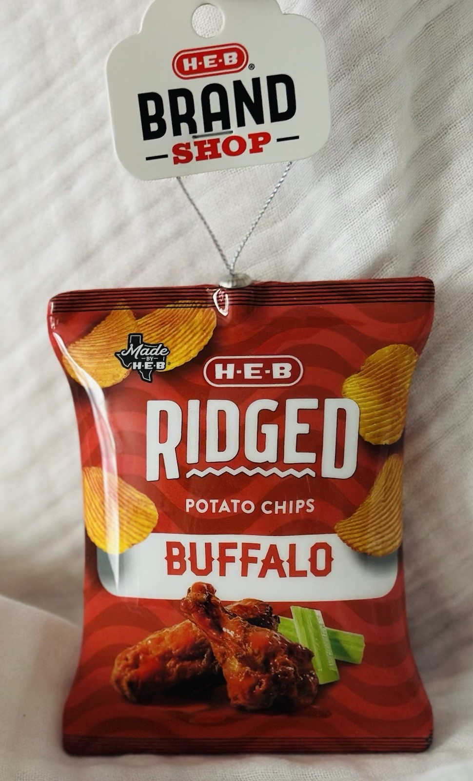 H-E-B CHRISTMAS TREE ORNAMENT Ridged POTATO CHIP BAG Buffalo BRAND SHOP Collect