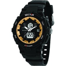 Orologio Sector Ex-09 r3251296004 watch Silicone Nero Oro Digitale crono Sveglia