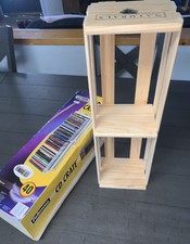 NOS FELLOWES CD COMPACT DISC BOX WOOD CRATE HOLDS 40 #855950 2002