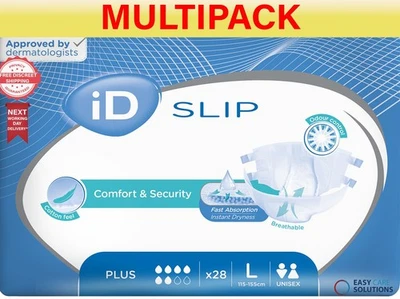112 x iD Expert Slip Plus|Large|Adult Unisex Incontinence Slips|4 Packs of 28