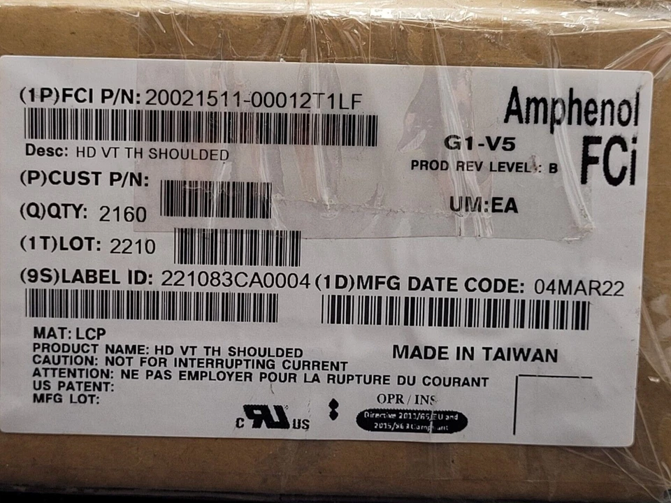 ~2k Amphenol 1P20021511-00012T1LF HD VT TH SHOULDED CONN HEADER SMD 12POS 1.27MM - Image 4 of 4