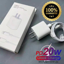 20W USB-C Fast Charger PD Adapter Cable For iPhone14/13/12/11 XR Pro Max/XR/XS/X