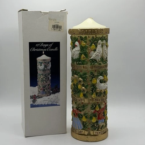 Large Candle 12 Twelve Days of Christmas Vintage Cottagecore Partridge Birds video thumbnail