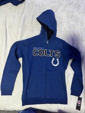 NWT Kids NFL Apparel Blue Indianapolis Colts Size Medium Full Zip Hoodie 40