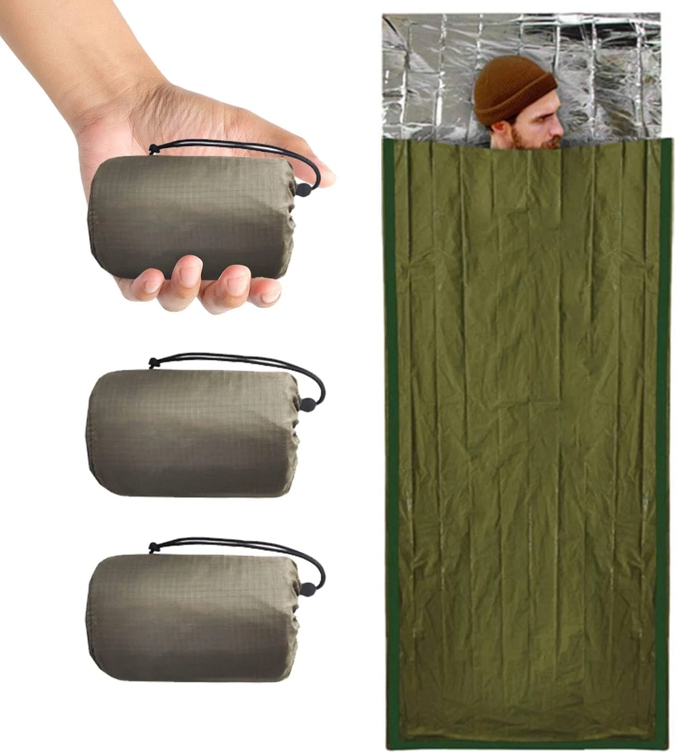 Emergency Sleeping Bag Survival Bag 3 Pack | Thermal Waterproof Mylar Bivy Sack