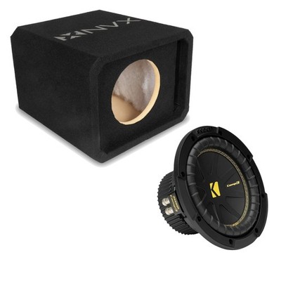 NVX NE81P Single 8'' Slot Ported 3/4'' MDF Subwoofer Enclosure w/ CompC Subwoofer