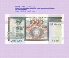 BURUNDI  1000 FRANCS  2009  Unc. P 46   16129##
