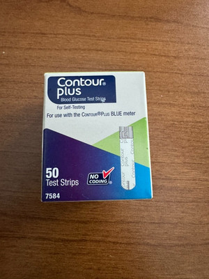 CONTOUR Plus Blood Glucose Test Strips for Self-Testing - Pack of 50 Exp 6/27
