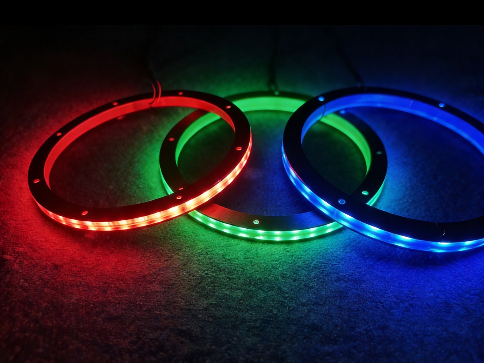 2PCS 6.5in RGB Car Speaker LED Rings Music Sync Light Kit fo