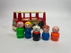 1969 Vintage Fisher Price Little People Play Family Mini Bus #141 with 5 Figures