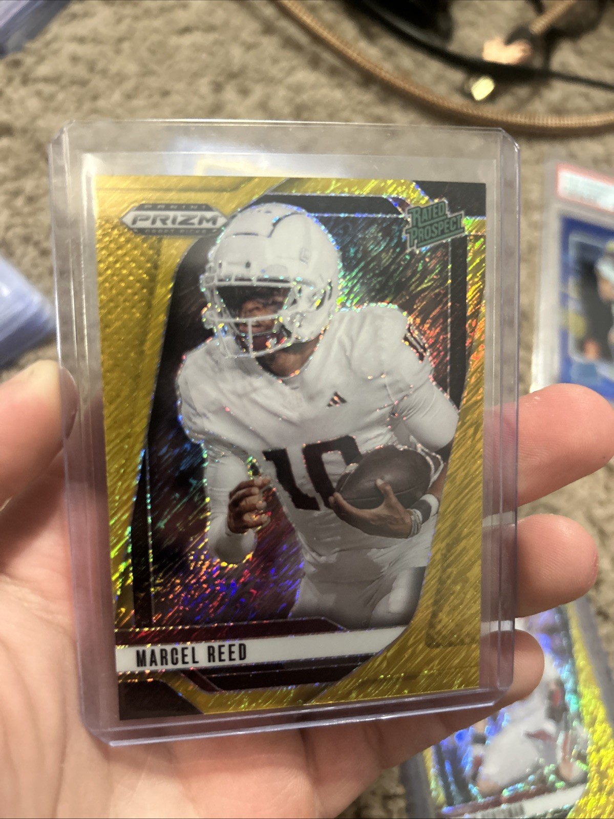 2025 Panini Prizm Draft Picks /15 Marcel Reed Gold shimmer PRIZM #167 Texas A&M