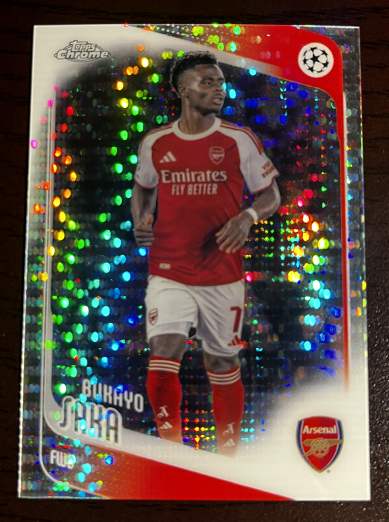 Bukayo Saka 2025-2026 Topps Chrome #12 UEFA Arsenal